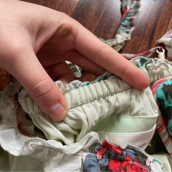 Anthropologie Chiffon Shift Midi Dress Boho Floral Ruffle Wire Neckline Flowy XL - Picture 14 of 15